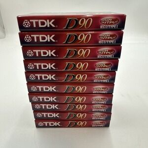 CASSETTE TAPES (Lot of 10) TDK D90 High Output Sealed New